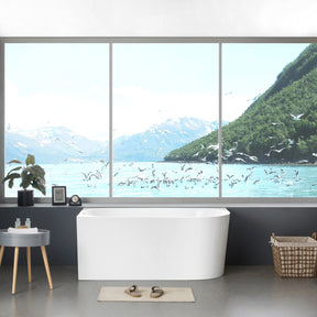 Binge 1700mm Left Corner Back to Wall Gloss White Bathtub - RJ Bathroom