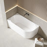 Bingie 1300mm left skirted corner bath in Gloss White