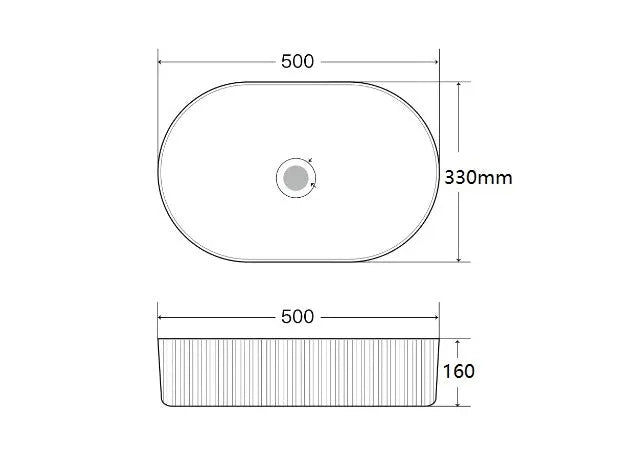 Bondi Wave Groove Fluted Oval Matte White Above Counter Basin - RJ Bathroom