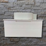 Bondi Wave Groove Fluted Vanity 750mm Matte White With Stone Top - RJ Bathroom