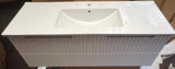 Bondi Wave Groove Fluted Wall Hung Vanity 1200mm Matte White - RJ Bathroom