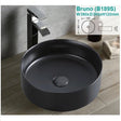 Bruno Round Above Counter Matte Black Basin - RJ Bathroom