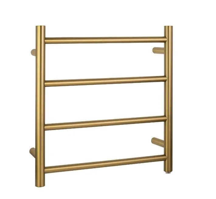 Brushed Gold Electric Heated Towel Rail Towel Rack 4 Bars - RJ Bathroom