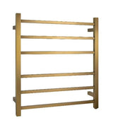 Brushed Gold Electric Heated Towel Rail Towel Rack 6 Bars - RJ Bathroom