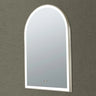 Brushed Nickel LED Mirror Aura Arched Framed Anti - Fog Bathroom 600x900mm - RJ Bathroom