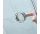 Covey Frameless Brushed Nickel Corner Sliding Door Shower Screen