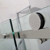 Covey Frameless Brushed Nickel Corner Sliding Door Shower Screen