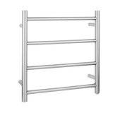 Electric Heated Towel Rail Towel Rack Brushed Nickel Round 4 Bars