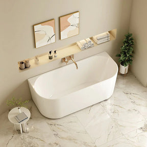 Bullion 1500mm Ultra - Thin Back to Wall Gloss White Bathtub - RJ Bathroom