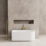 Capri 1500mm fluted left corner freestanding bath in Gloss White