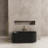 Capri 1500mm fluted left corner freestanding bath in Matte Black