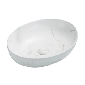 Carey Above Counter Matte Carrara White Basin - RJ Bathroom