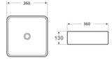 Carrara Gold Vein 370mm Square Above Counter Matte White Basin - RJ Bathroom