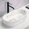 Carrara Gold Vein Oval Above Counter Matte White 500x300mm Basin - RJ Bathroom