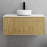 Ceto Ensuite Slim Fluted Wall Hung Drawer Vanity 900*395mm Prime Oak with Stone Top - RJ Bathroom