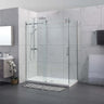 Chrome frameless corner sliding shower screen with 10mm glass sliding door and return panel