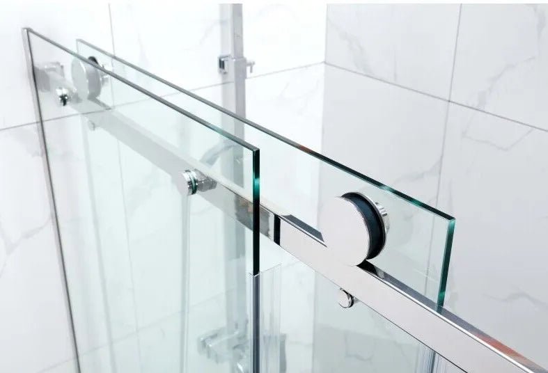 Chrome Frameless Sliding Door Shower Screen - RJ Bathroom