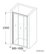 Chrome Semi Frameless Adjustable Shower Screen - RJ Bathroom