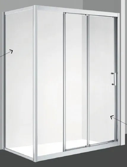 Chrome Semi Frameless Corner Sliding Door Shower Screen - RJ Bathroom