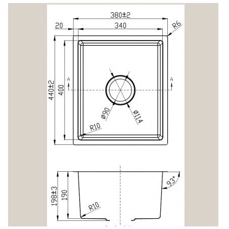 Cora Laundry Kitchen Sink Top/Under Mount 380x440 - RJ Bathroom