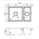 Cora Laundry Kitchen Sink Top/Under Mount 670x440 - RJ Bathroom