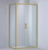 Covey Brushed Gold Semi Frameless Corner Sliding Door Shower Screen