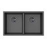 Crete 762x457mm Matte Black double bowl granite sink