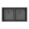 Crete 813x457mm Matte Black double bowl granite sink