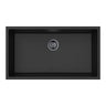 Crete 813x457mm Matte Black single bowl granite sink