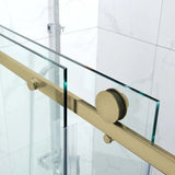 Covey Brushed Gold Frameless Sliding Wall to Wall Shower Screen