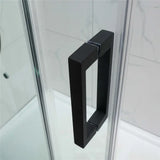 Covey Frameless Matte Black Corner Sliding Door Shower Screen