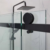 Covey Frameless Matte Black Corner Sliding Door Shower Screen