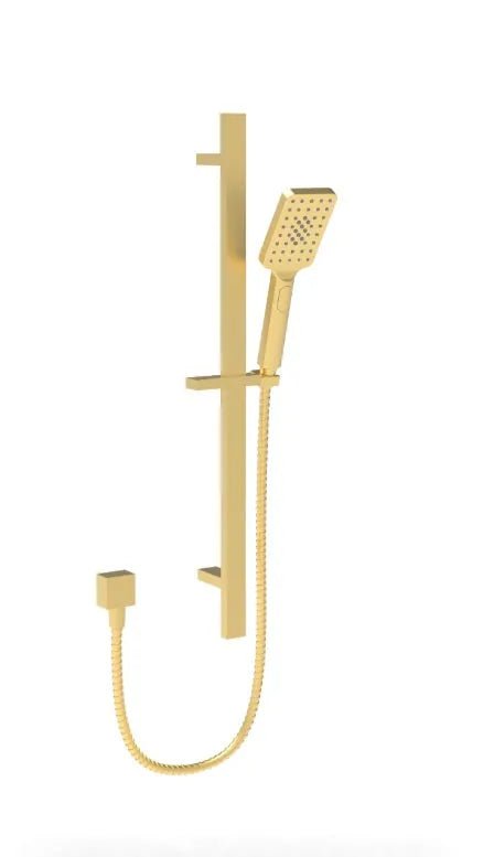 Eden Square finish Round Sliding Shower Set Brushed gold - RJ Bathroom