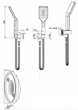 Eden Square hand shower on wall outlet bracket Gun Metal - RJ Bathroom