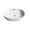 Ellips oval matte white ceramic countertop basin 610x420mm on a white background