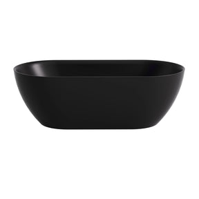 Ellips Slim 1700mm Oval Round Matte Black Freestanding Bathtub - RJ Bathroom