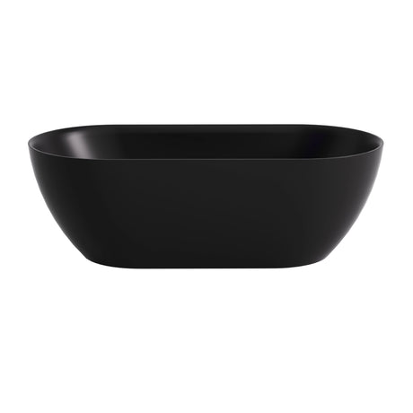 Ellips Slim 1700mm Oval Round Matte Black Freestanding Bathtub - RJ Bathroom
