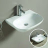 Ellips 500mm gloss white wall hung basin with tap hole and chrome basin mixer