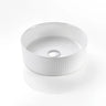 Fluted 400x400mm Cascade Round Above Counter Matte White Basin - RJ Bathroom
