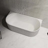 Fluted V - Groove Back to Wall Freestanding Bathtub 1500/1700mm Matte White - RJ Bathroom