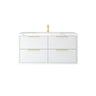 Fluted Wall Hung Vanity Rome Curve 1200mm Single Bowl Waterproof Sintered Stone top - RJ Bathroom