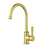Ikon Clasico Hampton Brushed Gold Gooseneck Sink Mixer