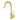 Ikon Clasico Hampton Brushed Gold Gooseneck Sink Mixer - Ceramic Handle