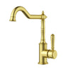 Ikon Clasico Hampton Brushed Gold Sink Mixer Hook Spout