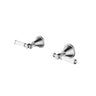 Ikon Clasico Hampton Brushed Nickel Shower Wall Taps - Top Assembly, Ceramic Handle, Lead Free