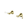 Ikon Clasico Hampton Brushed Gold Shower Wall Taps - Top Assembly, Ceramic Handle, Lead Free