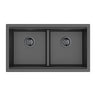 Gabrio 825x470mm Matte Black double bowl granite workstation sink