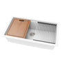 Gabrio 825x470mm Matte White single bowl granite workstation sink