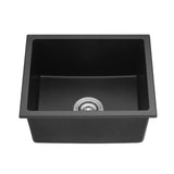 Granite Single Bowl Laundry Kitchen Sink 432x432mm Black - RJ Bathroom