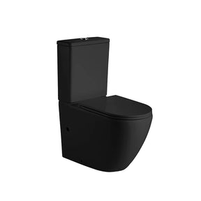 Hani Rimless Back To Wall Ceramic Matte Black Toilet Suite - RJ Bathroom